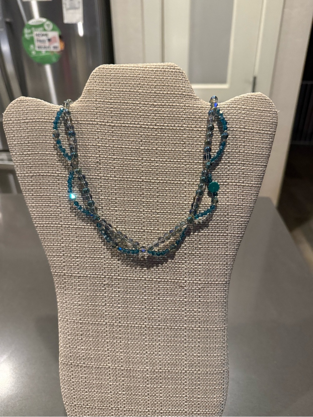 Teal Multi-Strand Beaded Necklace